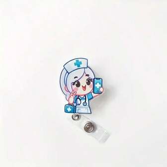 Portanombres retráctil para enfermeras con clip - Acrílico resistente, diseño de corazón anatómico, adecuado para enfermeras, médicos, enfermeros registrados y enfermeros prácticos - Perfecto para el trabajo y regalos de Navidad