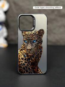 1 pieza Funda de teléfono a prueba de golpes con estampado de Leopardo, compatible con Apple