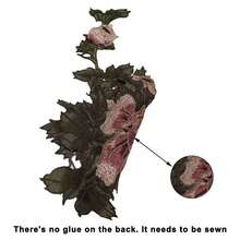 1pc Peony Flower Embroidered Patch, Water-Soluble Embroidery Applique For DIY Clothes, Jacket, Jeans, Backpack, Hat, Cheongsam Craft Sewing