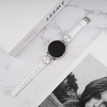 Correa de reloj para mujer compatible con Watch 7/6/5/4 (40mm/45mm) y Classic (43mm/50mm) y Pro (45mm) - Diseño de diamante de trébol de cuatro hojas de la suerte - Correa delgada, transpirable y cómoda - Elegante, de moda y lindo en múltiples colores - A prueba de sudor e hipoalergénica - Banda de repuesto premium para negocios/citas/boda/uso diario - El mejor regalo para ella