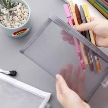 6pcs Transparent Mesh Pencil Case, Exam Use Clear Office Desk Stationery Storage Box, Back To School Gift For Friends,Pencil Pouch,School Bag