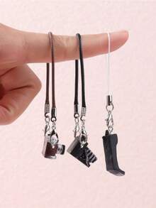 Dollhouse Miniature Model: Vintage Camera, Black & White Handbag, Necklace Accessory, Figurine, Hanging Decor