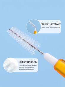 10/30/60 Pieces Interdental Brushes With Box, 0.6mm, 0.7mm, 0.8mm, Teeth Cleaning Tools, Oral Hygiene Interdental Brushes, Toothpick Cleaner For Detail Cleaning - Multicolor - View 2
