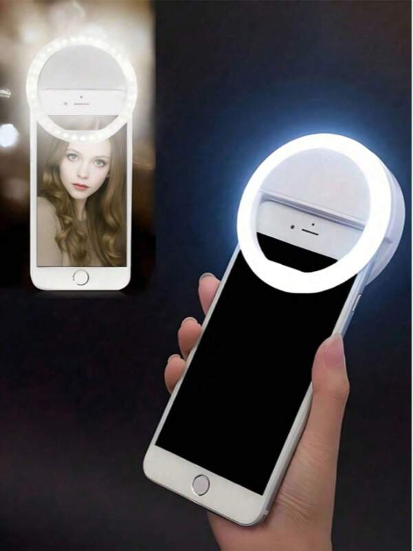 Good Quality Selfie Ring Light Battery Charging Ring Light Smartphone Computer Makeup Warm White Light Mobile Phone Fill Light Beauty Live Selfie Round Anchor Portable Mini Photo Ring Flash