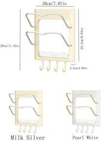 1 pièce Support mural pour lisseur sans perçage à installer facilement - Organisateur de salle de bain économisant l'espace, convient pour le fer à friser et le lisseur, en plastique, un rangement pratique pour la salle de bain