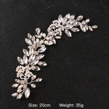 Handgefertigtes Perlenkranz mit Blumen und Blättern, Braut-Haarband, weißer Hochzeitskopfschmuck für festliche Kleider
