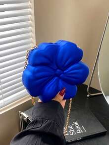 奢华闪亮 ABS 材质花形迷你手拿包手提包扣金属珠链单肩包女士派对迷人礼物，适合约会、购物、外出、通勤、日常搭配、时尚小众设计、女包、情人节礼物