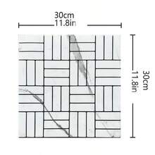 2 Pcs 3D Mosaic Groove Art Design Self-Adhesive Decorative Wall Stickers, Suitable For Living Room, Kitchen, TV Background, Waterproof & Mildew-Proof Wall Paper, Size: 2pcs*11.8in*11.8in - Multicolor - View 17