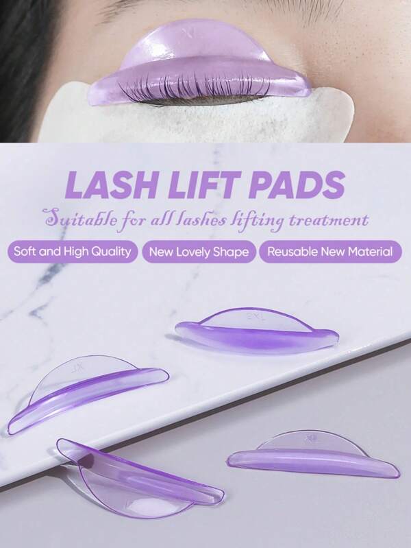 Lomansa 8 Pairs Lash Lift Pads,Hot Selling Jelly Lash Lifting Rod Label Eyelash Lifting Pads For Salon And DIY Use Eyelash Lift Shield,Self-Adhesive, No Glue Required,Easy To Clean And Reusable