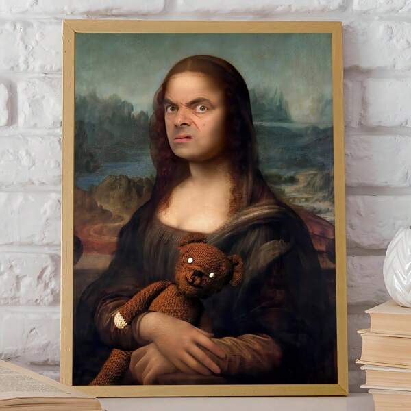 1pc Vintage Mona Lisa Art Posters Print, Frameless Canvas Wall Arts For Bedroom And Living Room, Modern Home Decor Gift, Ideal For Kitchen And Hallway, Funny, Agent,Perfect For Room Decor.