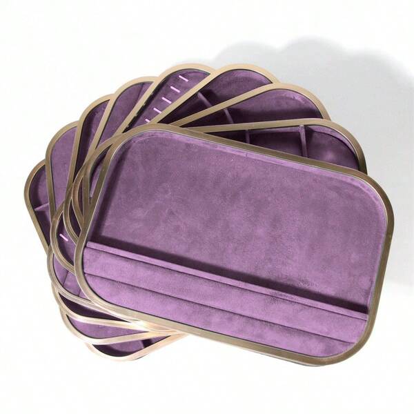 Taro Purple Gold Edge Jewelry Storage Tray Ring Stud Earrings Necklace Pendant Bracelet Storage Display Tray