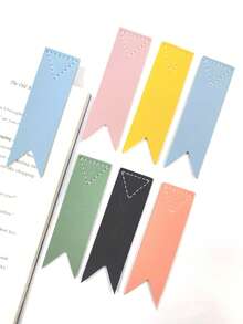 可爱马卡龙皮革书签和笔夹套装，1 个书签 + 5 个笔架，两用书页标记和文具整理器，多功能金属心形笔夹，回形针笔扣书写文具，笔记本配件，固定座，笔夹，适用于学校办公室阅读笔记，美观的办公桌配件，适合学生旅行必需品旅行配件假期暑假返校 - 彩色 - 查看 5