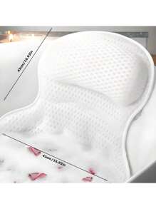 Luxury Bath Pillow Non-Slip With Suction Cup For Neck And Back Support 3D Mesh Bathtub Spa Headrest Bathroom Accessories