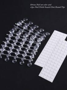 Nail Polish Swatch Dots Round Nail Color Swatches Clear Transparent Nail Polish Display Nail Sample Swatches With Adhesive Sticker For Gel Polish Nail Swatch Book