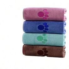 1条速干宠物浴狗毛巾和猫毛巾 - 3D刺绣不掉毛，适合日常清洁和美容护理，贴心实用的礼物 - 粉色 - 查看 6