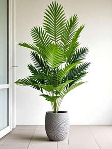 1pc 90cm/35.43in Artificial Palm Tree Plant, Large Tropical Coconut Tree, Green Faux Plant Decor For Home, Balcony, Office, Kitchen (No Pot)