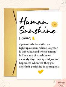 1PC Cute Thank You Card For Women Appreciation Card For Teacher Friends Coworkers Doctor Nurse Inspirational Quotes Gift For Mom Aunt Sister Daughter Human Sunshine - Multicolor - View 1