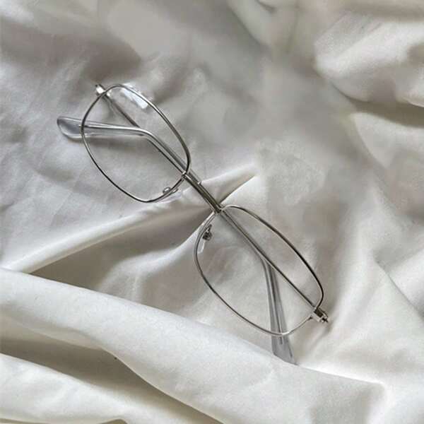 1PC Stylish Square Frame Glasses With Anti-Blue Light Lenses, Alloy Frame & Clear Lenses For Men And Women, Decorative Matching Light Weight Glasses Frame
