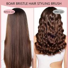 Cepillo definidor de rizos, cepillos para el cabello rizado, cepillo de estilo rizador para peinar y dar forma a los rizos en todos los peinados para reducir el tirón, color rosa