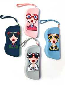 Silicone Eyeglass Case, Portable Eyeglasses Carrying Case With Detachable Strap, Shockproof Waterproof Sunglasses Storage Box, Ideal For Mother's Day, Holidays, Birthdays, Gifts For Daughter, Girlfriend, Wife, Mom, Aunt, Bridetravel Essentials Travel Accessories Travel Bag Vacation Back To School School Stuff Glasses Case Sunglasses Women - Multicolor - View 11