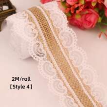 Vintage Lace Ribbon, 2 M/Pc, Lace Decorative Craft Edging, Used For Clothing, Gift Wrapping, DIY Handicrafts, Shoes And Hats Decoration, Wedding Dress Decoration Lace & Coarse Burlap Napkin Rings For Diy Wedding, Christmas, Thanksgiving, Birthday, Party Decorations (Classic Style),Christmas