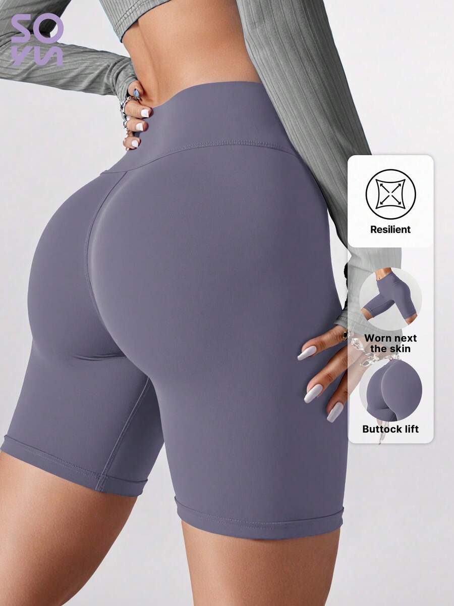 Pantalones cortos de compresión de media pierna para mujer Soyun, suaves y amigables con la piel, adecuados para yoga y deportes al aire libre en primavera, verano y otoño