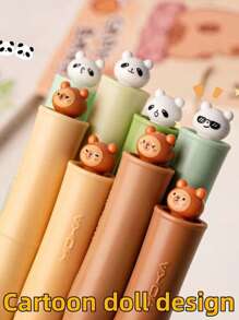 1 Stück/4 Stücke/8 Stücke Hamster Panda Drehkugelschreiber, (4 Stücke/Box) zufällige Farbe & Stil, Drehkugelschreiber, hochwertige kreative Schüler Schreibwaren, geeignet für Prüfungen, für Schulbedarf, Rückkehr zur Schule