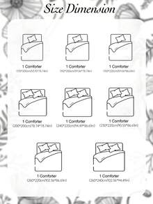 1pc Fluffy Warm Floral Stitch All-Season Comforter With Corner Tabs, Cloud Comfort Down Alternative Duvet Insert For All Size Bed - Black - View 3