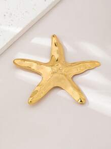 1 pièce Broche étoile de mer minimaliste, accessoire polyvalent pour femme pour les fêtes, les voyages, le port quotidien, cadeau d'été