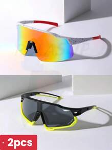 015068863-0003-YG90562 1pc Adjustable Rubber Soft Nose Pad Cycling For Women, Extra Large Frames In Leopard, Polka Dot, Neon, Nude, Rose Red, Art Prints, Outdoor Wind-Resistant Color Block, Cow, Zebra Striped, Gradient, Polycarbonate Anti-Explosion Lenses, Glasses, Casual, Fashion Glasses With Silicone Non-Slip Pads Autumn Accessories Goggles