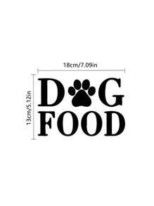Waterproof PVC Dog & Cat Food, Snacks Storage Box Stickers - Creative Letter Print, Self-Adhesive Removable Wall Stickers, Home Decor Use