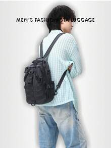 Tactical Backpack For Men, Waterproof Tear-Resistant Sports Outdoor Backpack, Large Capacity Hiking Camping Gear Bag, Multi-Functional Oxford Mountaineering Backpack, Suitable For Travel - A - View 8