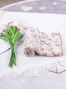 4pcs Extra Soft Fleece Cat Blanket With Cute Paw Print Pattern, Machine Washable Flannel Pet Throw Blanket, Available In Multiple Colors And Sizes, Suitable For Small To Medium Pets - Multicolor - View 9