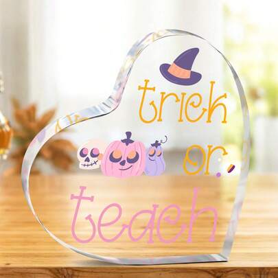 Decoraciones de Halloween de acrílico premium, opción ideal para maestros - perfectas para colocar en escritorios y en hogares, agregando un ambiente festivo a los espacios interiores.