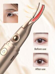 2-in-1 verwarmde wimperkruller en wenkbrauwtrimmer voor vrouwen, elektrische wimperkruller met 2 temperatuurstanden, anti-verbranding, USB-oplaadbare verwarmde wimperkruller, perfect kerstcadeau voor vrouwen