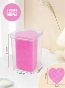 200pcs Nail Wipes - Professional Lint-Free Nail Polish Remover Pads, UV Gel Cleansing Tissues, Unscented Manicure Prep And Finish Nail Art Cleaning Tool(Pink)
