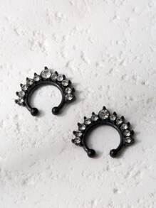 5/4/1 Multicolor Copper Diamond-Studded Nose Ring, Nose Stud Body Piercing No Hole Nose Jewelry Nose Clip Ear Clip Dual-Purpose Accessory With Size Marking For Clear Product Identification