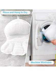 Luxury Bath Pillow Non-Slip With Suction Cup For Neck And Back Support 3D Mesh Bathtub Spa Headrest Bathroom Accessories