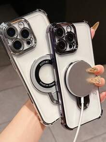 磁性兼容 16 15 Pro Max 支架外壳豪华透明电镀气囊防震保护套兼容 6/7/8/X/XS/XR/11/12/13/14/15/16/16e、Galaxy S22/23/24/25/S24 FE/S25 EDGE、A04/05/06/A14/A15/A16/A24/A25/A34、Redmi Note 9/10/11/12/13、Redmi 9/10/12/13C、OPPO、MOTO、Honor X、HW、Realme C53 C55 防水防摔防刮 - 黑色 - 查看 7