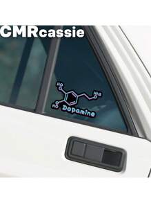 1 autocolant auto din vinil cu moleculă de dopamină - impermeabil și rezistent la soare, pentru iubitorii de autocolante, aplicabil pe geamuri și bare de protecție - PVC durabil, potrivit pentru mașini, motociclete, laptopuri etc.