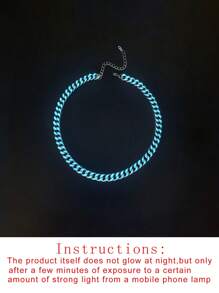 1pc Fashionable And Popular Men Luminous Men's Stainless Steel Charm Necklace Glow In The Dark Minimalist Decoration Hip-Hop Style Birth Year For Jewelry Gift And For A Stylish Look