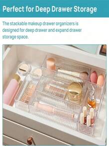 1 Stück kleine transparente Make-up Organizer Box, Make-up Schubladenaufbewahrung, Make-up Displayständer, Make-up Organizer, Kosmetik Werkzeug Aufbewahrungsbox, Schubladen Desktop Organizer, Schubladen Stil Make-up Aufbewahrungsbox (Zufällige Farbe & Stil)