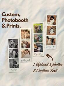 1-5Pcs Custom Photo Film Strip, Personalised Photo Gift With 3 Images, Retro Style Print, Wedding Keepsake, Film Photography Gift, Custom Photo Bookmark,Personalized Customized Photo Strips,Wedding Photo Booth Cover,Custom Photo Booth Prints - Personalized Wedding & Party Decor Cards With Custom Text