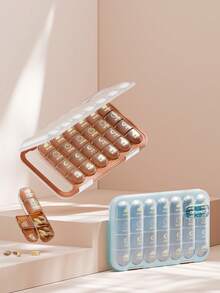 1 pièce Boîte à pilules avec couvercle coulissant, organisateur de médicaments portable étanche, transparent pour un suivi facile des médicaments, protection sécurisée, essentiel pour les voyages de 3 repas - Multicolore - Voir 8