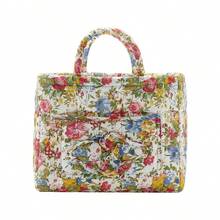26*26*31cm Multi Colored Polyester Home Fabric Storage Basket Large Capacity Storage Basket With Outer Pocket And Floral Design - Hoa 2255 - Xem 6