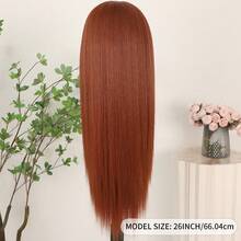 13X4 Free Part Blue Lace Front Wigs 26 Inch Pre Plucked Long Straight Hair Wigs Glueless Soft Light Blue Colored Wigs Heat Resistant Long Blue Straight Synthetic Lace Front Wigs For Fashion Women For Daily Christmas Party Cosplay Use - 鏽棕色 - 查看 8
