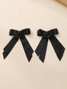 2 piezas Clips de pelo con lazo de textura dulce de moda para niñas