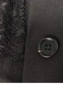 女士优雅黑色纯色蕾丝拼接西装外套（春季款） - 黑色 - 查看 4