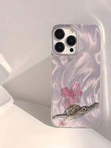 龟牌1件时尚花卉图案透明柔软光滑亮面IMD防刮防水防指纹手机壳 - 彩色 - 查看 1