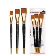 3-teiliges professionelles Künstlerpinsel-Set, Nylonpinsel, Malpinsel-Set für Anfänger und Profis – ideal für Aquarell-, Öl- oder Acrylmalerei, Gesichtsbemalung, Schulanfang, Schulbedarf